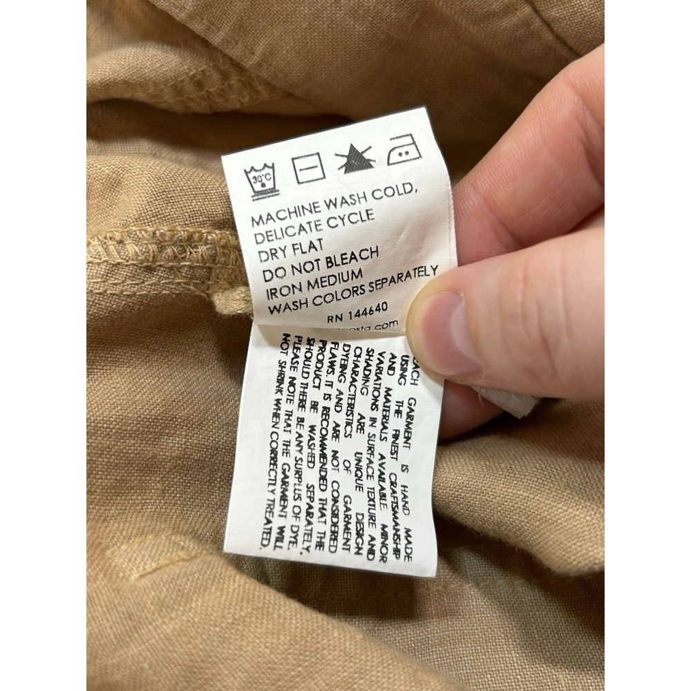 Enza Costa 100% French Linen High Waist Wide Leg Pant Trousers 1 Women's Small - Picture 12 of 14